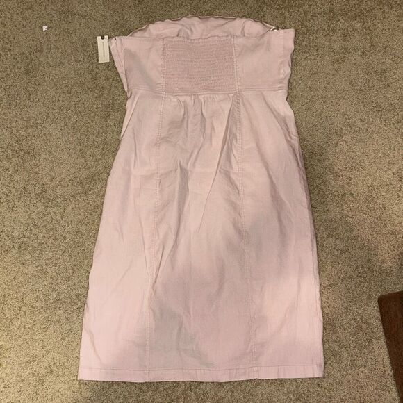 Anthropologie‎ Side Slit strapless Dress Hibiscus Hint pink NWT size XL - Picture 10 of 14